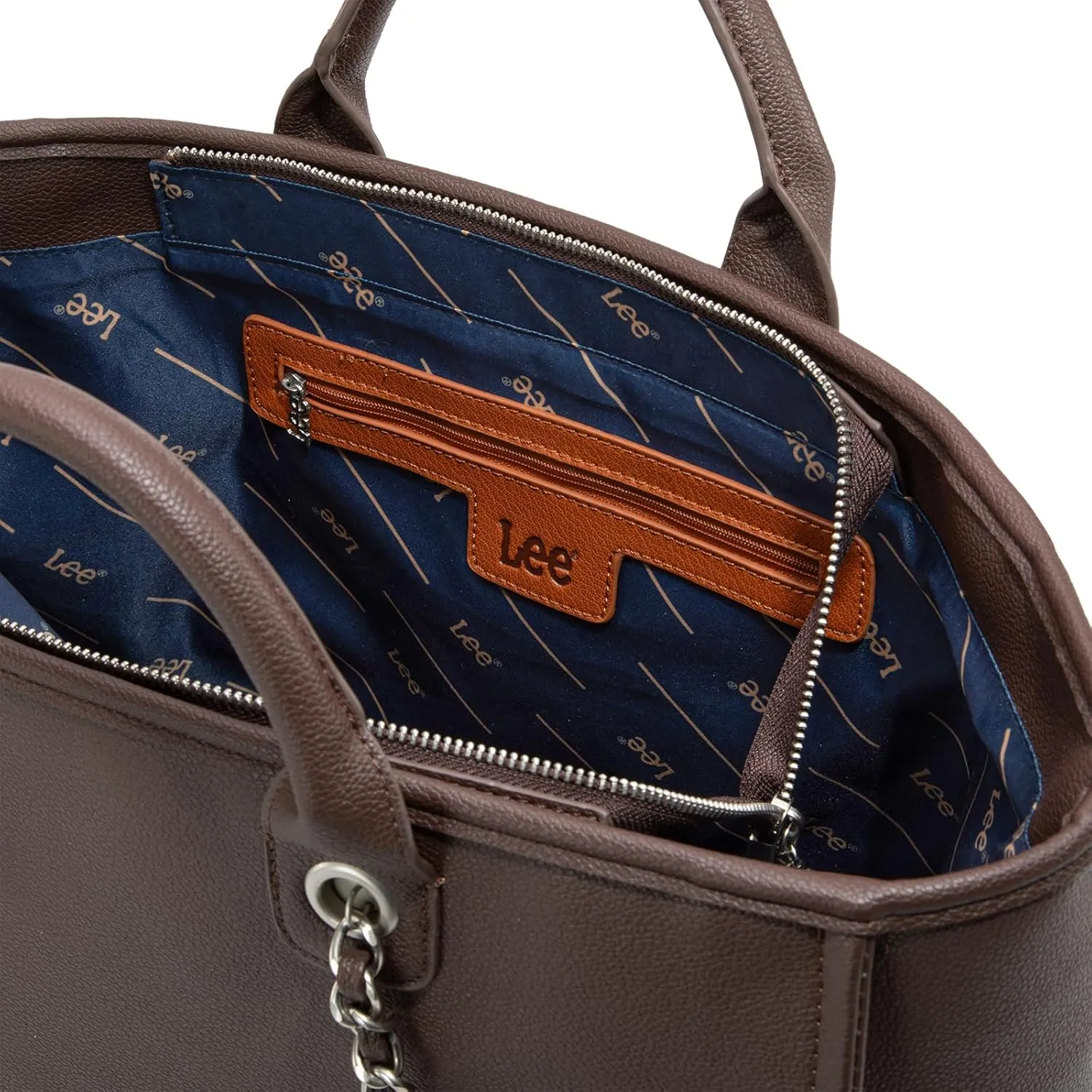 x Lee Large Shoulder Tote Bag for Women Vegan Leather Top-Handle Bag