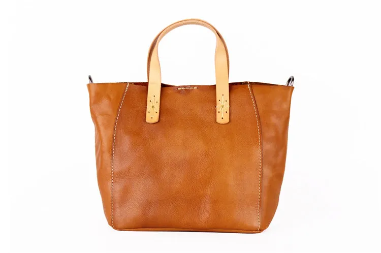 YAAGLE  Simple Style Women Tanned Leather Handbag Tote YG9671
